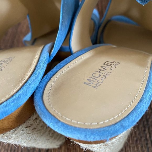 Michael Kors Josephine Blue Suede Platform Wedge - Picture 3 of 13